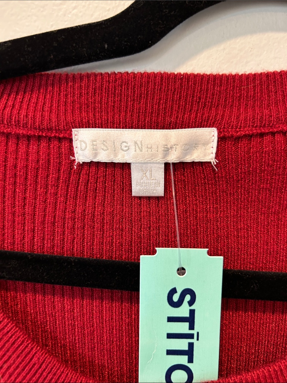 Design History Red Ribbed Knit Sweater - Picture 2 of 2